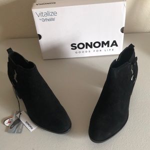 Sonoma Black Suede Booties size 10